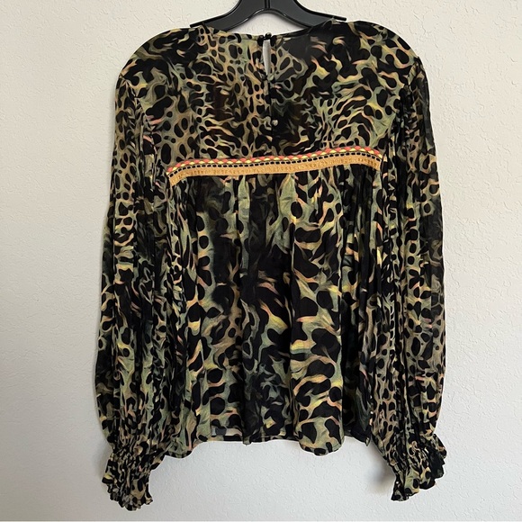 Anthropologie Blank London Miranda Peasant Blouse Size XS Balloon Sleeves - Picture 4 of 10